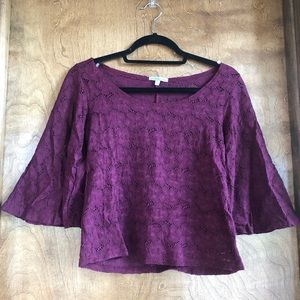 Charlotte Russe Bell Sleeve Crop Top